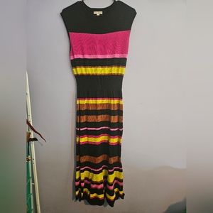Eva Mendes striped midi dress